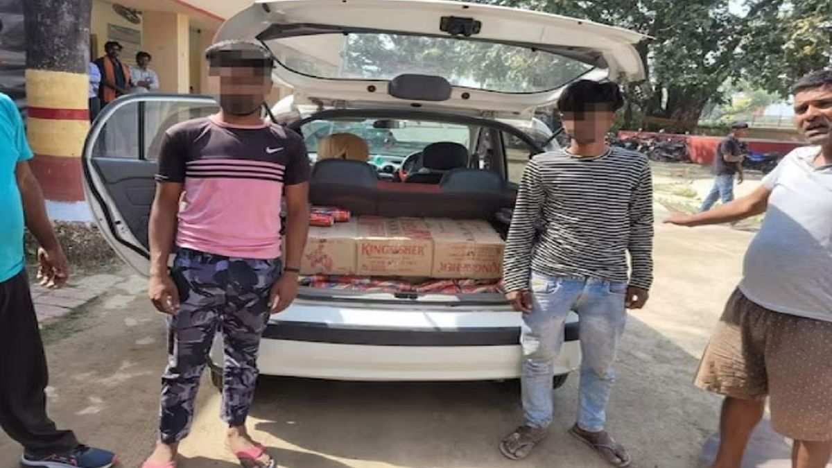 Bihar: Smuggling of liquor was being done in a car, police caught it in film style, know the whole game