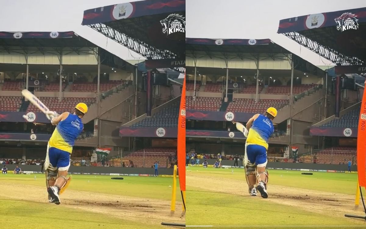 CSK vs RCB: MS Dhoni's fierce form will be seen in RCB's house, created a blast with bat in practice, video viral