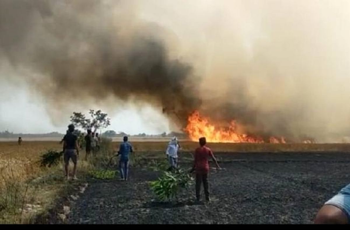 Fire destroying crops after rains in UP, farmers should apply for insurance benefits in this way, these are important numbers