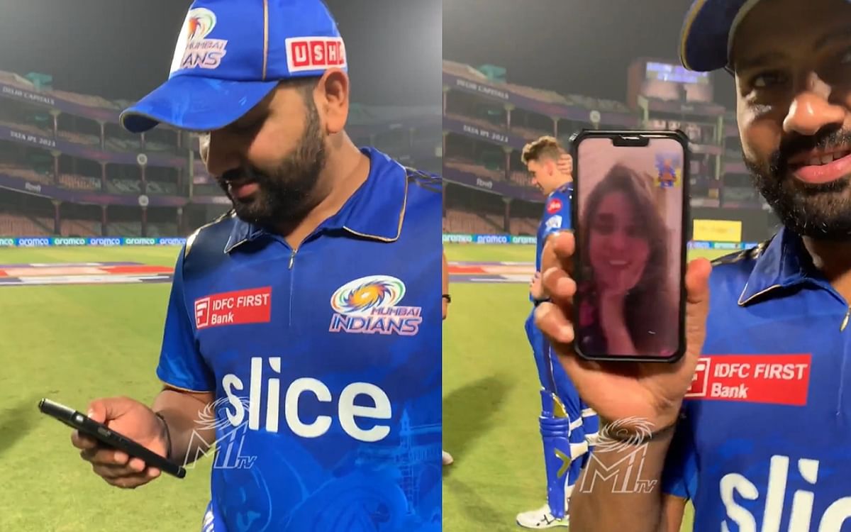 IPL 2023: Rohit Sharma talks to wife Ritika on video call after thrilling win over Delhi, watch video