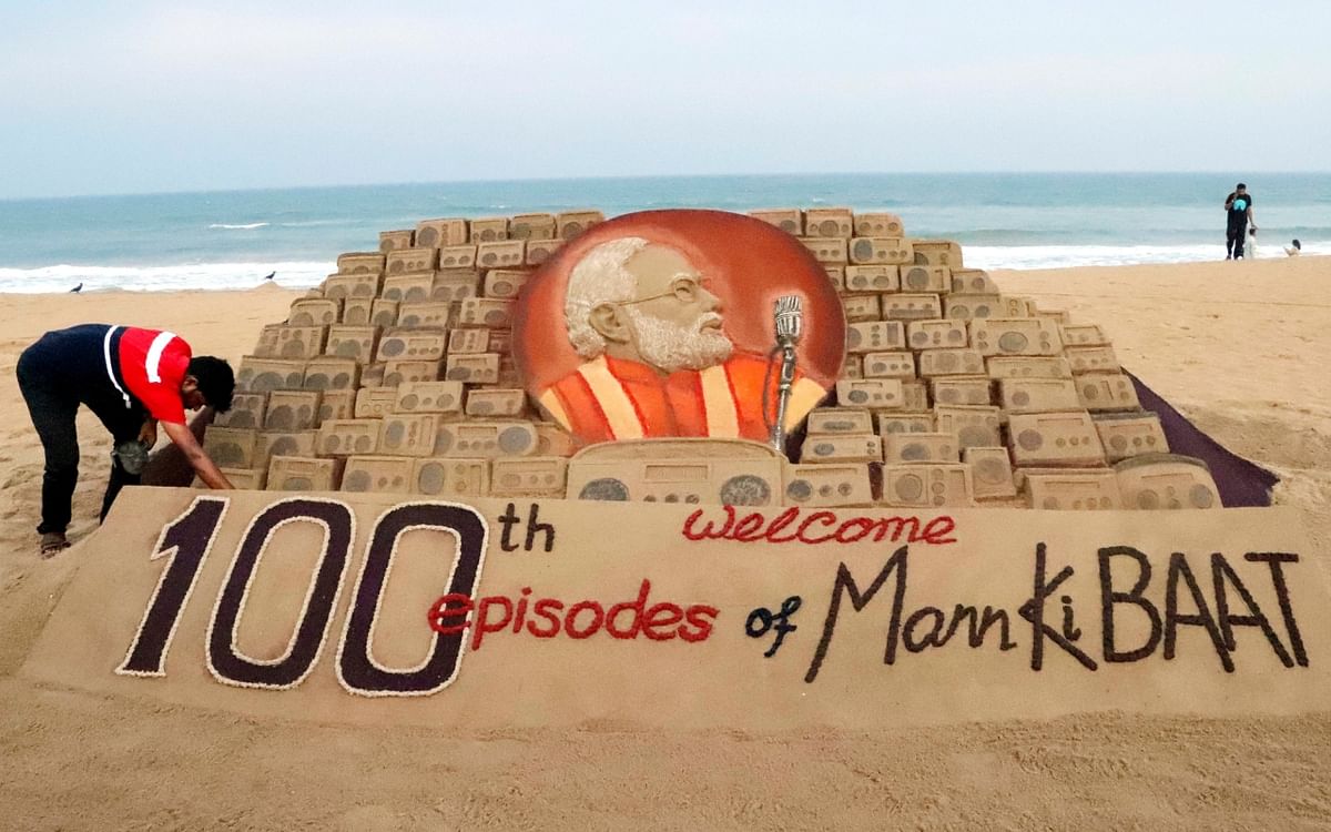 Mann ki Baat 100 Episode: Sudarshan Patnaik created an 8 feet high sculpture using seven tonnes of sand