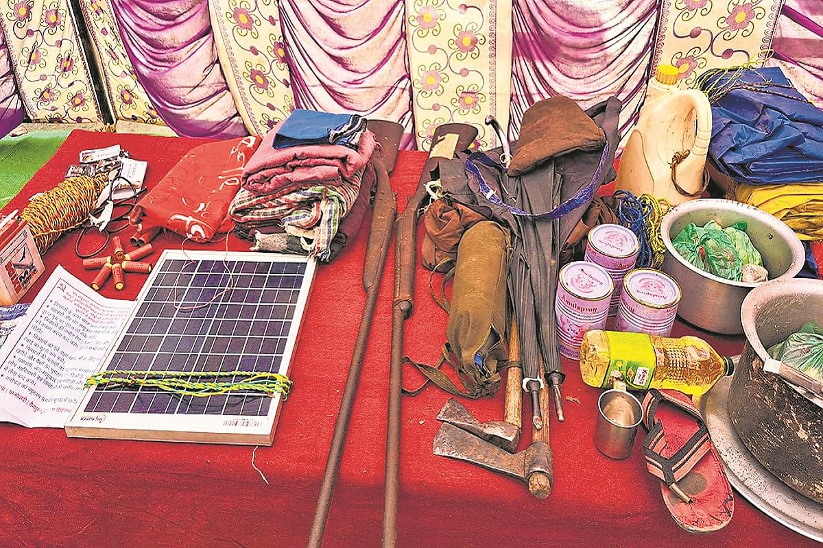 Objectionable items and weapons recovered from Naxalites hideout in Odisha's Navrangpur