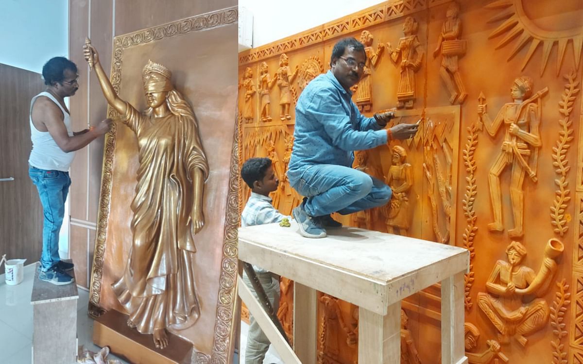 Shyam Vishwakarma's terracotta paintings will enhance the glory of Jharkhand High Court, artists engaged in giving final touch