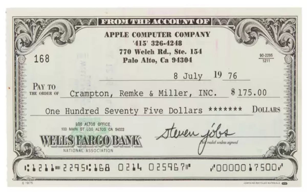 47-year-old check worth $175 signed by Steve Jobs sold for Rs 87 lakh, what's so special about it