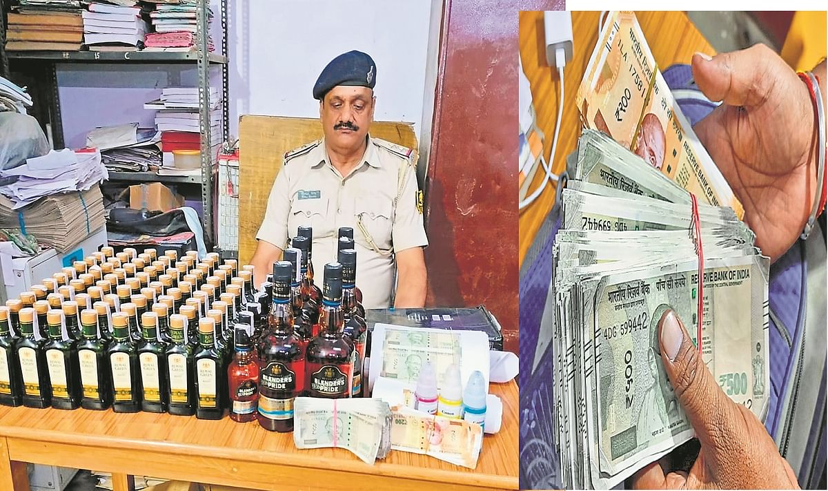 Police raids to recover liquor in Patna apartment, fake currency printing machine found, two arrested