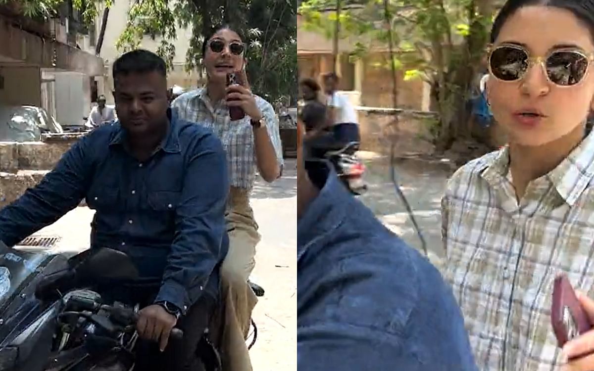 Virat Kohli's wife Anushka Sharma had to ride a bike without a helmet.  traffic police fined