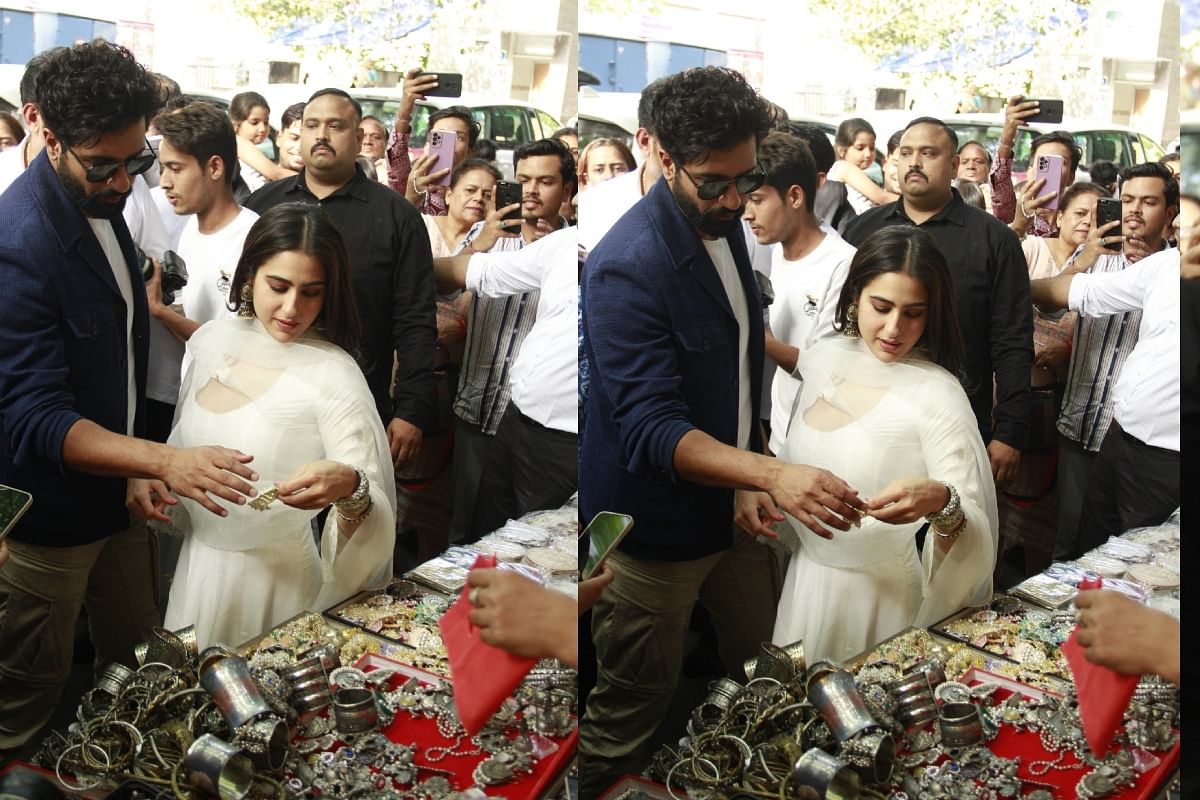 Sara Ali Khan did a lot of shopping in Delhi's district market, Vicky Kaushal was also seen with her, PHOTOS VIRAL
