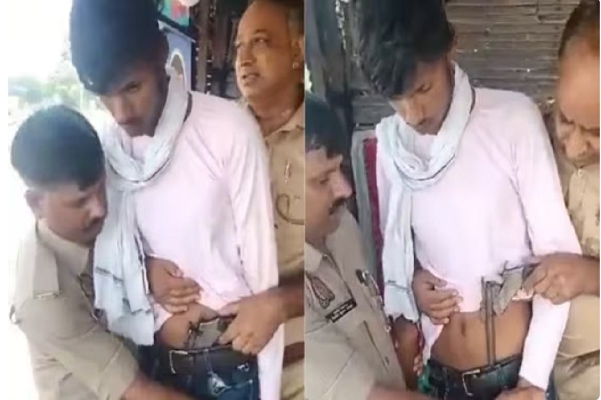 In Kanpur, the police arrested a young man with a pistol by making a video, Akhilesh targeted by tweeting