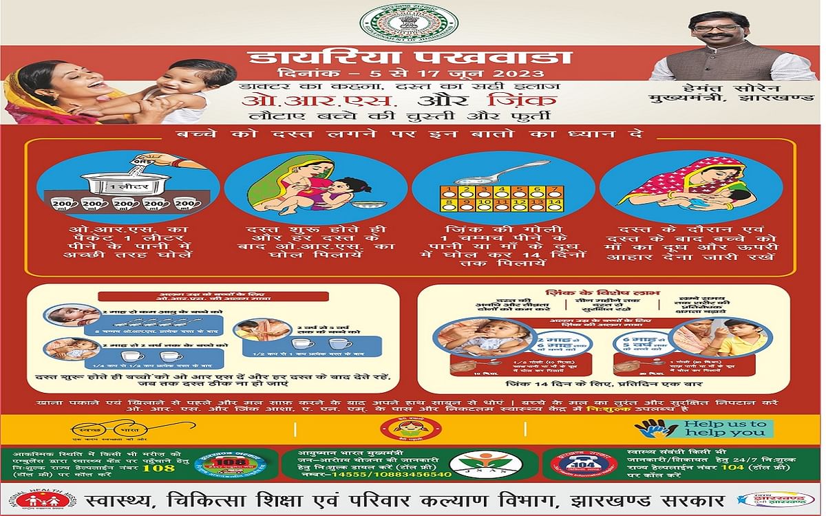 Intensive Diarrhea Control Fortnight: Sahiya is giving ORS and Vitamin A supplements to children of 0-5 years from door to door