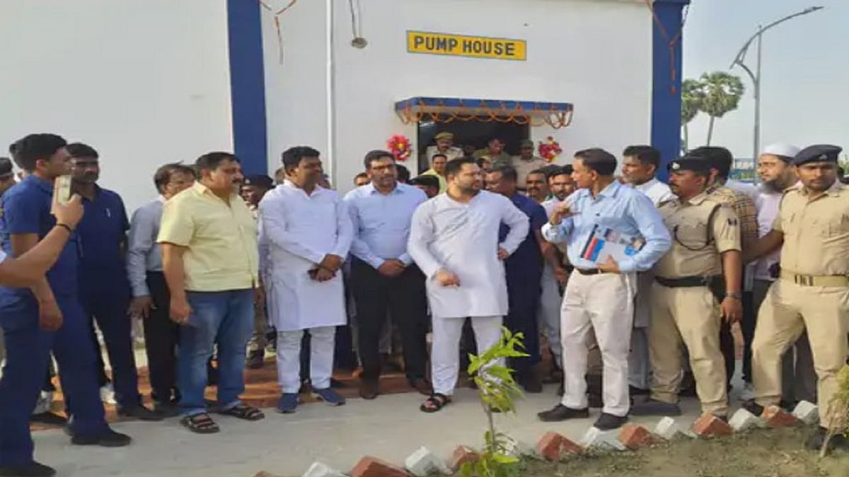 Modi-Modi slogans raised in front of Tejashwi, Deputy CM went to start water treatment plant in Raghopur