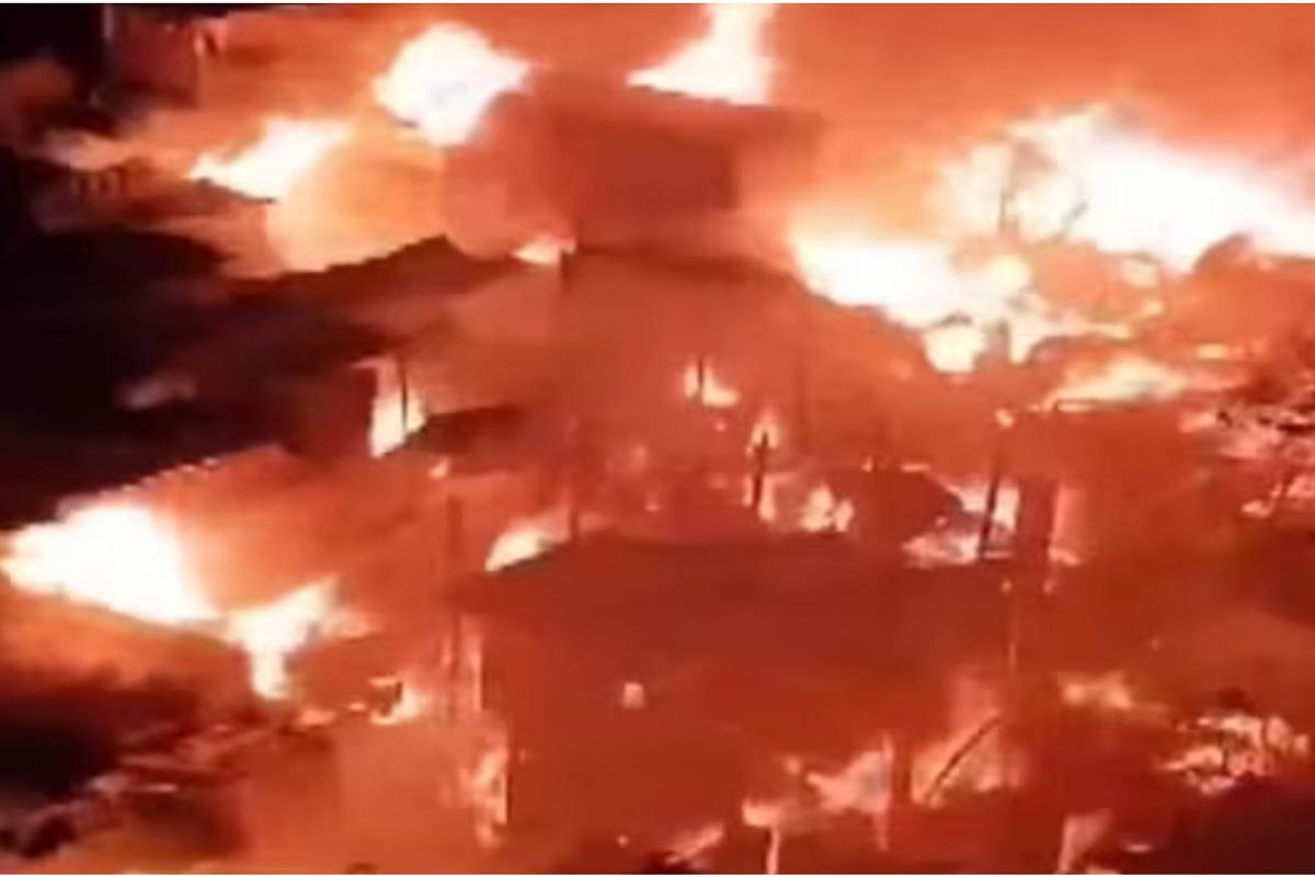 Bengal: Fierce fire in Mangalahat, Howrah, 18 fire tenders reached the spot, more than 1000 shops burnt to ashes