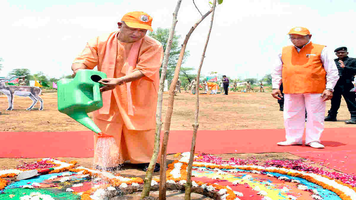 CM Yogi Adityanath launches 30 crore plantation campaign, aims to increase green area to 15%