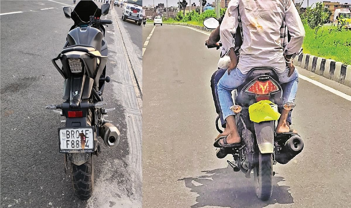New trick of bike riders to avoid CCTV cameras in Patna, tampering with vehicle numbers