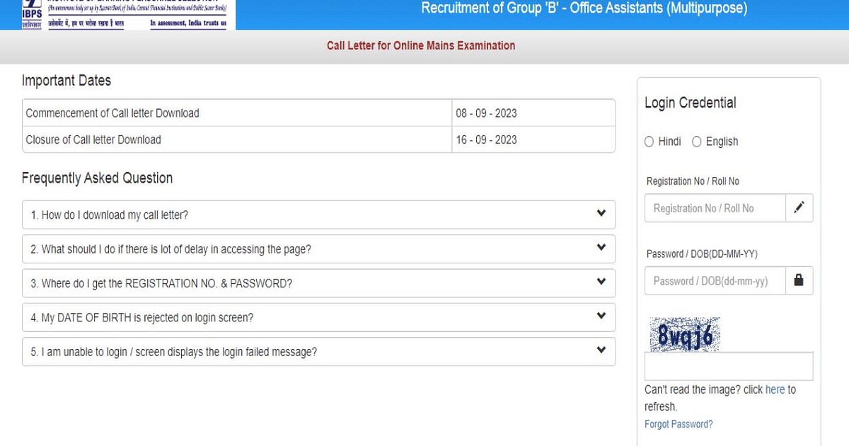 IBPS RRB Clerk Main Admit Card 2023: Admit card released on ibps.in, download like this