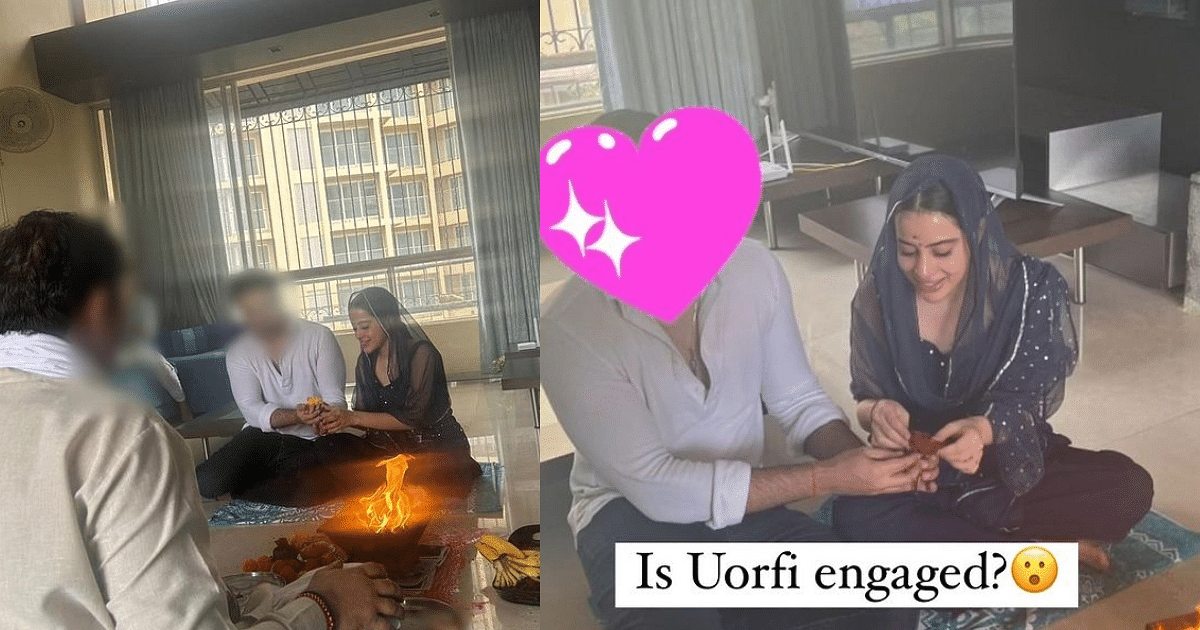 Urfi Javed Engaged: Urfi Javed got engaged secretly?  Spotted with mystery man, see photos of Roka ceremony