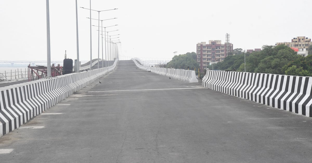 JP Ganga Path: Super structure work started between Gaighat and Patna Ghat, know when will the vehicles run on it.