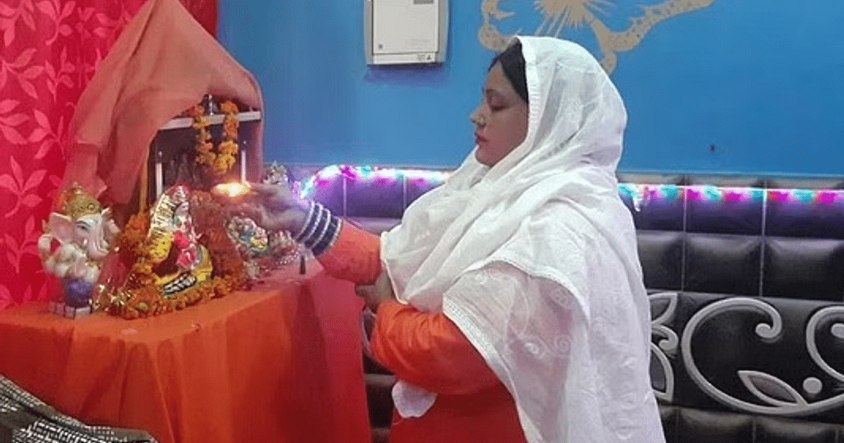 Navratri 2023: Despite receiving threat to burn her family alive, Muslim woman installed goddess idol in her house