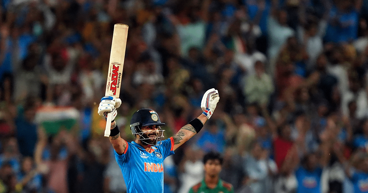World Cup 2023: Virat Kohli made a series of records, scored the first century in the World Cup while chasing runs.