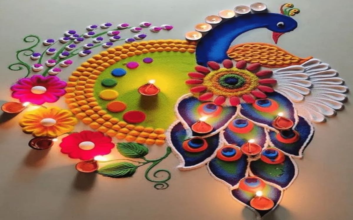 Diwali 2023 Rangoli Design: Make Peacock Design Rangoli at your home on Diwali, get ideas from here