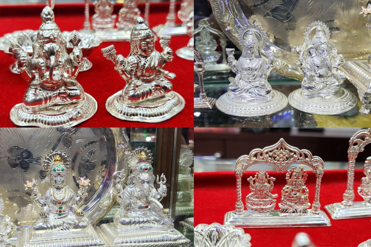 PHOTOS: Attractive Lakshmi-Ganesh idols decorated in Dhanteras markets of Ranchi, options range from cheap to expensive.
