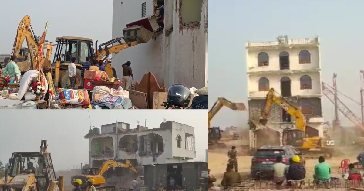 Bulldozer ran on houses to build Patna Metro yard, angry people created ruckus, threatened to protest