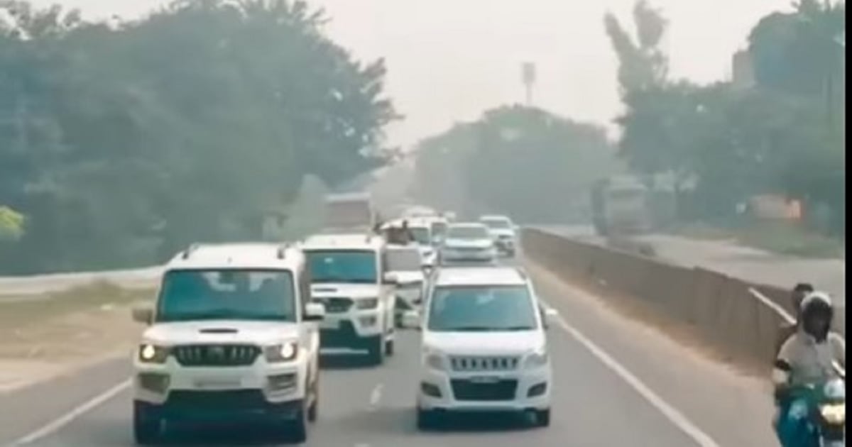 Video: The real villain of 'Khaki' web series released from jail, convoy of supporters arrived with 500 vehicles