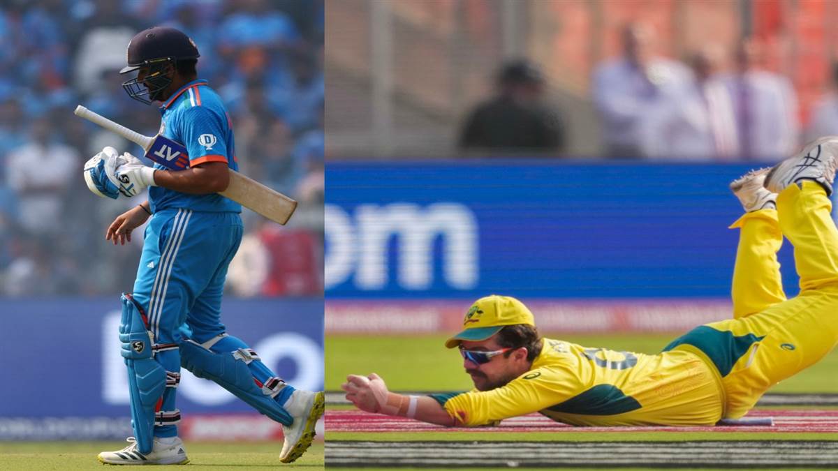 Video: Travis Head took a brilliant catch of Rohit and India's dream of setting a big target was shattered!