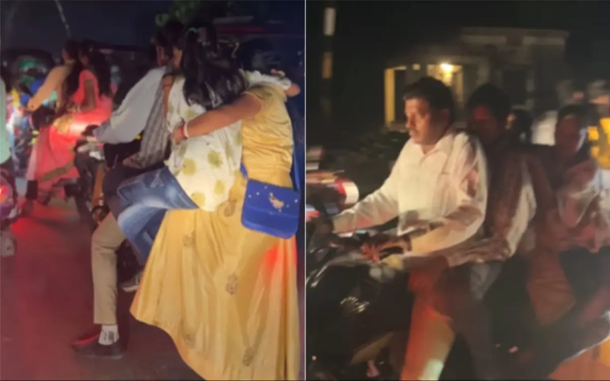 Viral Video: A family of 4 sitting on 1 bike, and people remembered Tata Nano