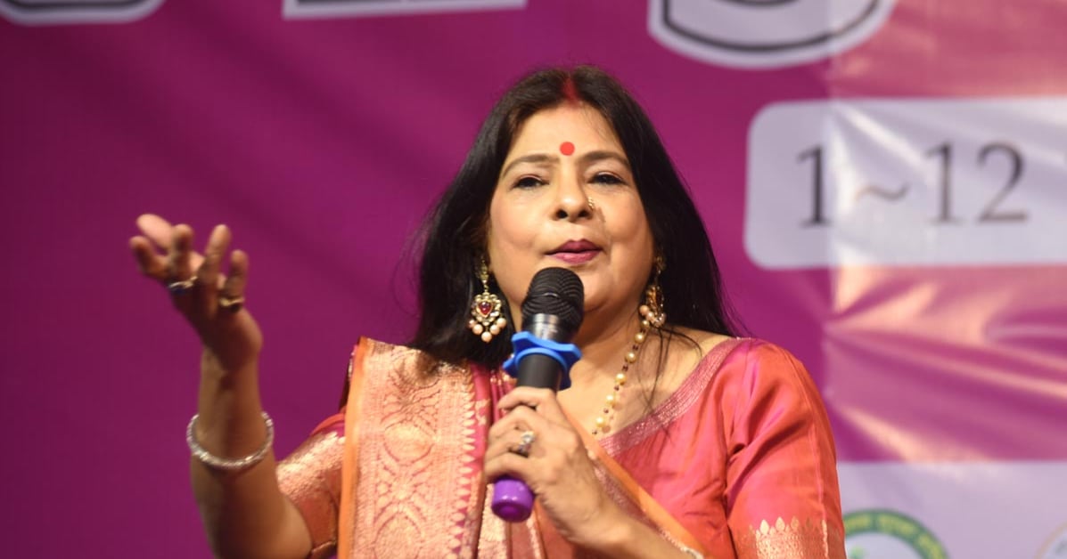 See photos of Padmashree Malini Awasthi at Patna's book fair, sang songs written by her in women's leadership program