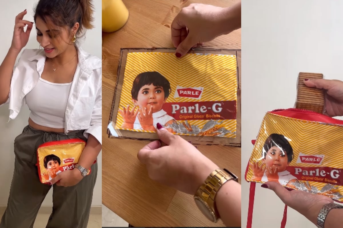 VIRAL VIDEO: Girl made a very beautiful sling bag from Parle-G wrapper, people went crazy about fashion hacks