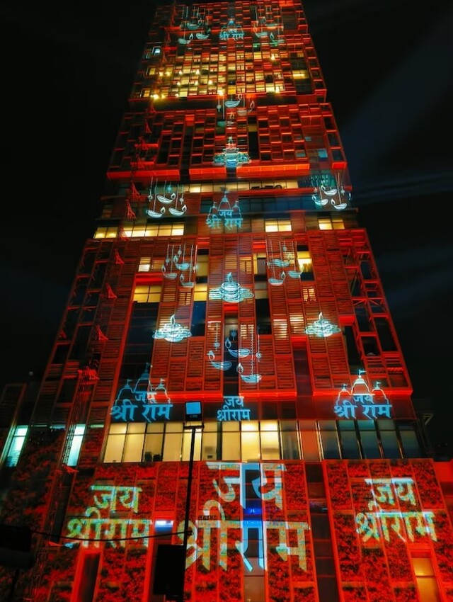 Mukesh Ambani's house Antilia decorated with Ram's name before consecration of Ram Mandir, see picture
