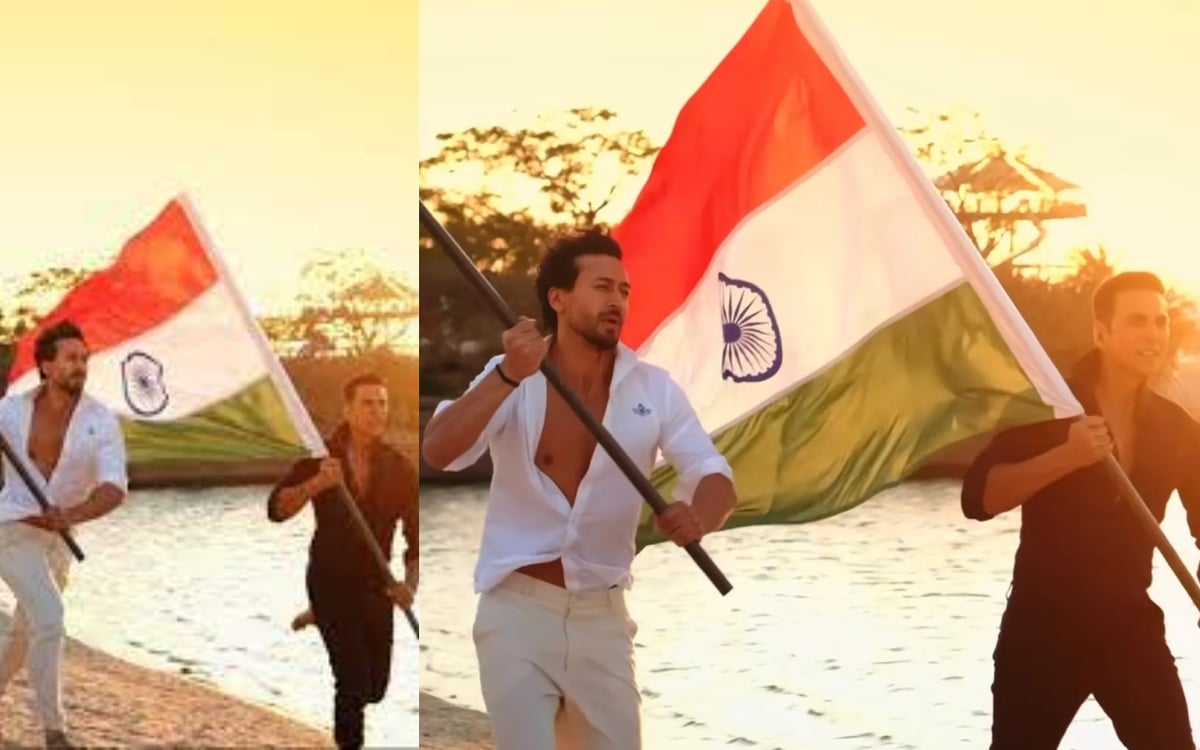 Republic Day 2024: Akshay Kumar-Tiger Shroff seen in this style with the tricolor in their hands on the sea shore in Jordan, VIDEO