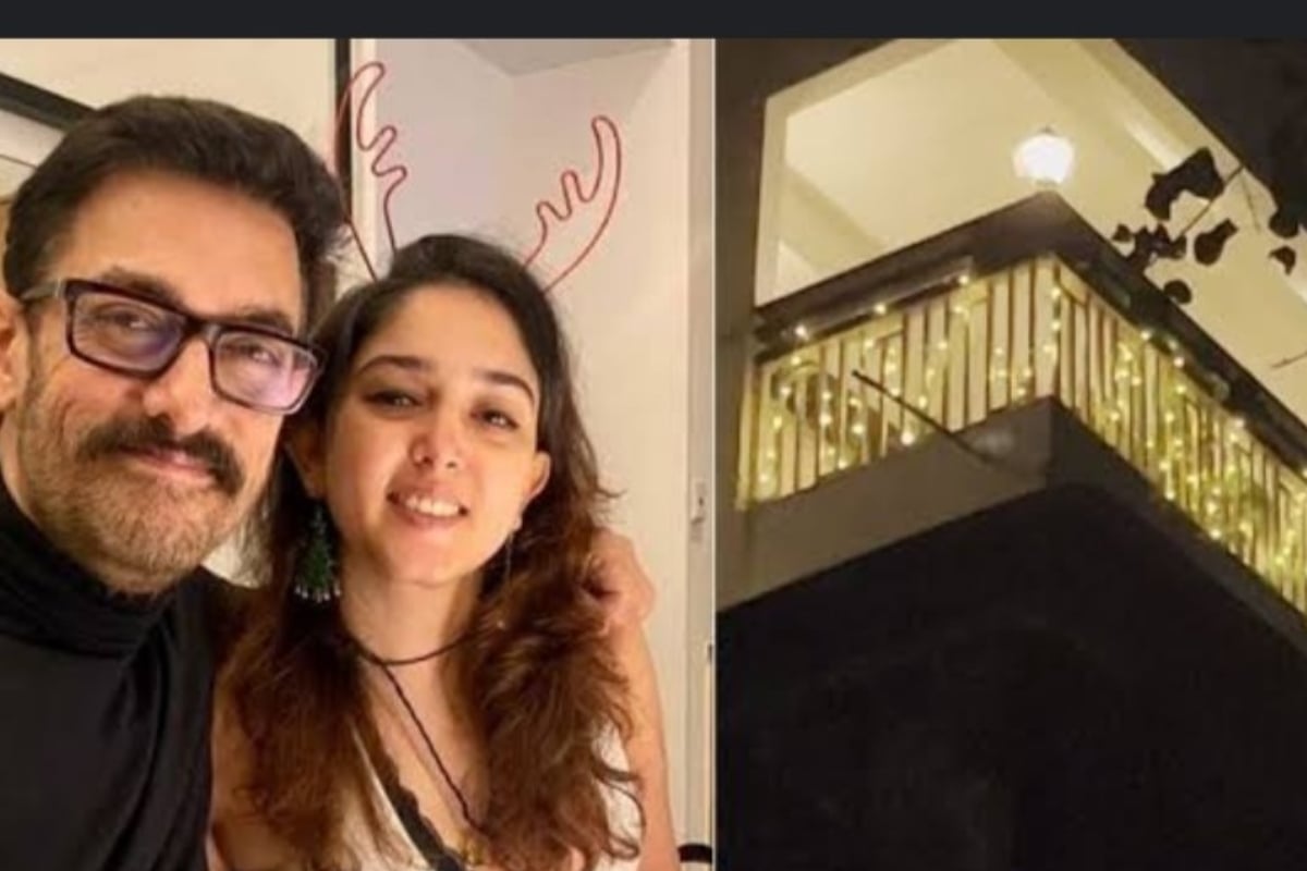 Aamir Khan's house lit up for Ira Khan's wedding, see the decoration of lights and flowers, VIDEO
