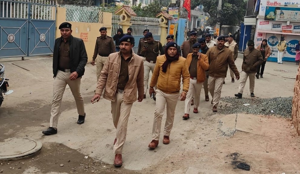 Flag march of Patna Police regarding consecration of life in Ayodhya Ram Temple, special attention on social media...