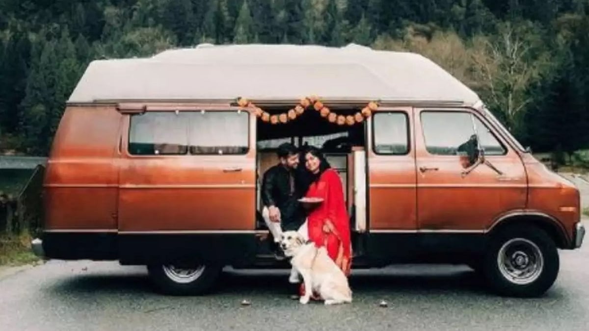 Hobbies are a big thing!  Couple turns old vintage van into home and takes a long road trip