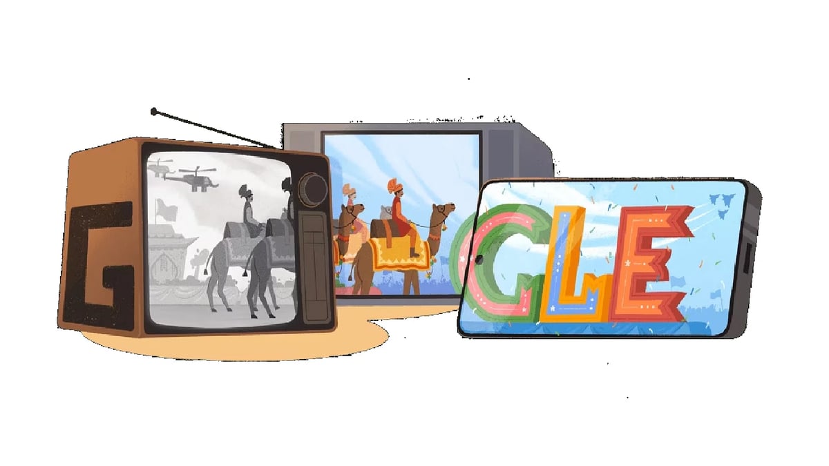 Republic Day 2024 Google Doodle: On the 75th Republic Day, Google showed a glimpse of the change in the television era in its doodle.