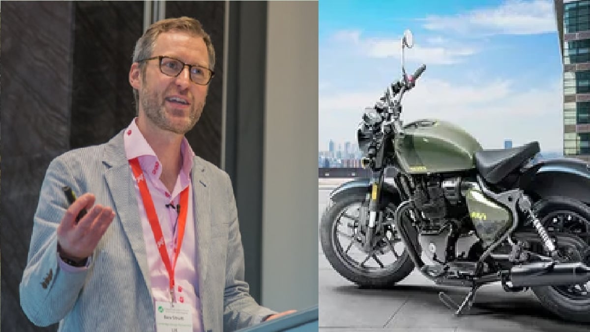 Who is Mark Wells, the designer of Royal Enfield Shotgun 650, what is the position in the company?